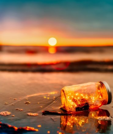 Sonne-Strand-Glas-Licht-Wasser